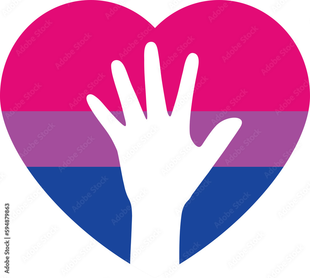 Pink, purple, and blue colored heart icon, as the colors of the bisexsual flag. LGBTQI concept. Flat design illustration. Pink, purple, and blue colored heart icon, as the colors of the bisexsual flag. LGBTQI concept. Flat design illustration.