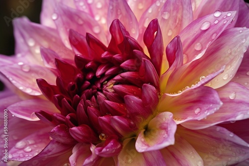dahlia flower close up marco good for design. Generative AI