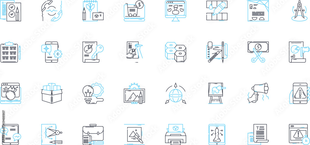 Content creation linear icons set. Creativity, Writing, Design, Blogging, Editing, Strategy, Social media line vector and concept signs. Research,Analytics,SEO outline illustrations Content creation linear icons set. Creativity, Writing, Design, Blogging, Editing, Strategy, Social media line vector and concept signs. Research,Analytics,SEO outline illustrations