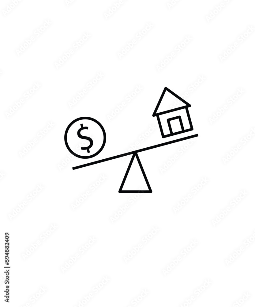home loan icon, vector best line icon.