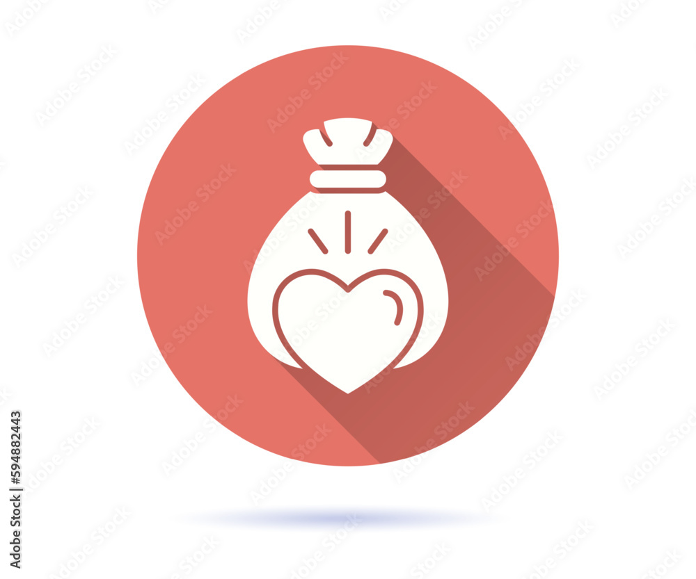 Obraz premium Donation icon with long shadow for graphic and web design.