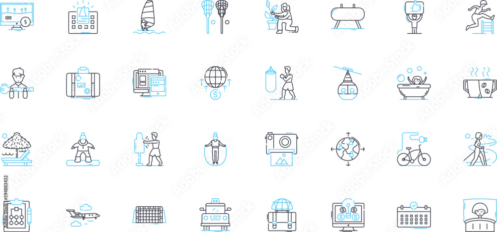 Executive vacation linear icons set. Luxurious, Serene, Exclusive, Extravagant, Secluded, Tranquil, Upscale line vector and concept signs. Retreat,Relaxing,Sophisticated outline illustrations Executive vacation linear icons set. Luxurious, Serene, Exclusive, Extravagant, Secluded, Tranquil, Upscale line vector and concept signs. Retreat,Relaxing,Sophisticated outline illustrations