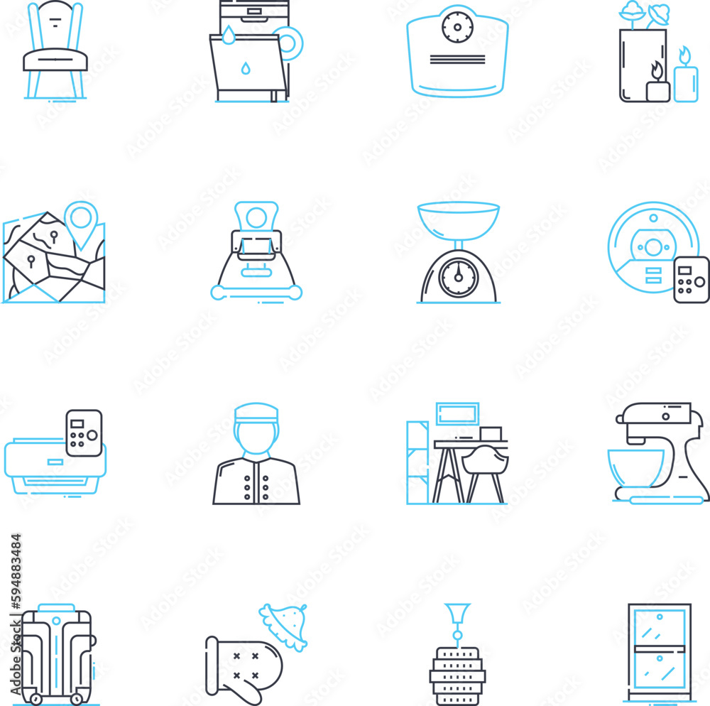 Interior design marketplace linear icons set. Style, Trendy, Minimalist, Luxury, Unique, Cozy, Elegant line vector and concept signs. Chic,Contemporary,Sophisticated outline illustrations Interior design marketplace linear icons set. Style, Trendy, Minimalist, Luxury, Unique, Cozy, Elegant line vector and concept signs. Chic,Contemporary,Sophisticated outline illustrations