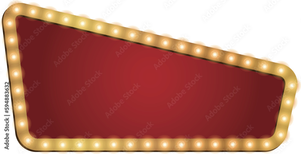 Retro lightbox vector template with lightbulb for party poster, banner advertising, promotion and sale billboard, cinema, bar show or restaurant.