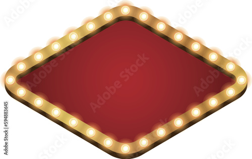 Retro lightbox vector template with lightbulb for party poster, banner advertising, promotion and sale billboard, cinema, bar show or restaurant.