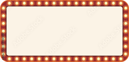 Retro lightbox vector template with lightbulb for party poster, banner advertising, promotion and sale billboard, cinema, bar show or restaurant.