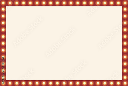 Retro lightbox vector template with lightbulb for party poster, banner advertising, promotion and sale billboard, cinema, bar show or restaurant.