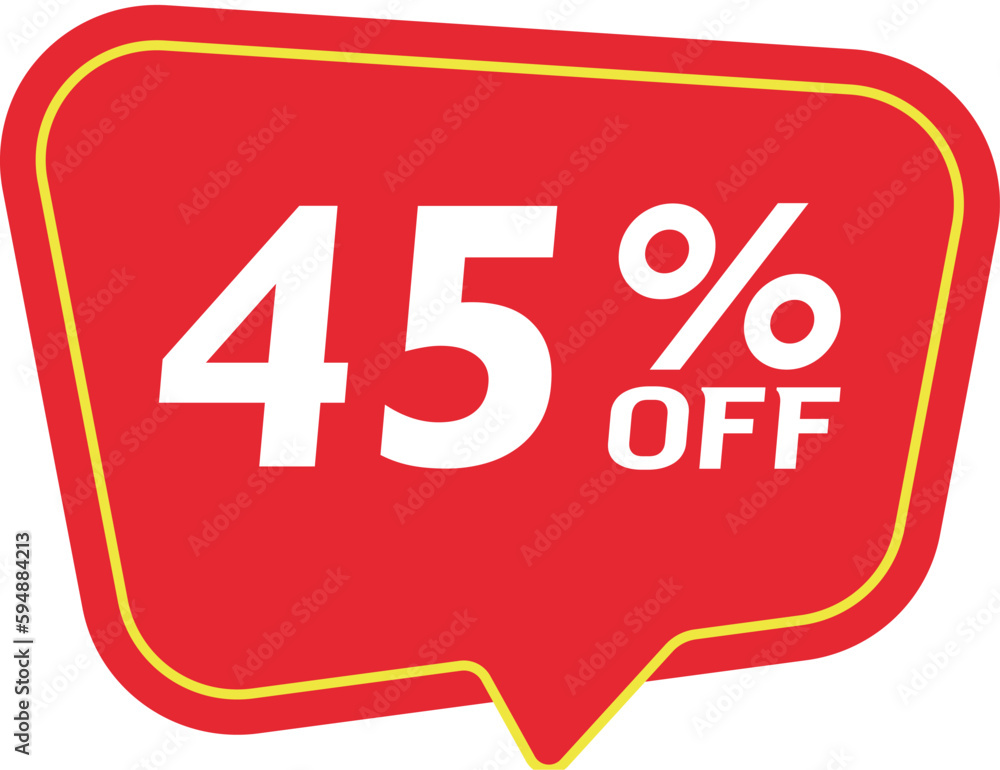 45% Discount Banner. Special offer or shopping discount banner. 45% Discount Banner. Special offer or shopping discount banner.