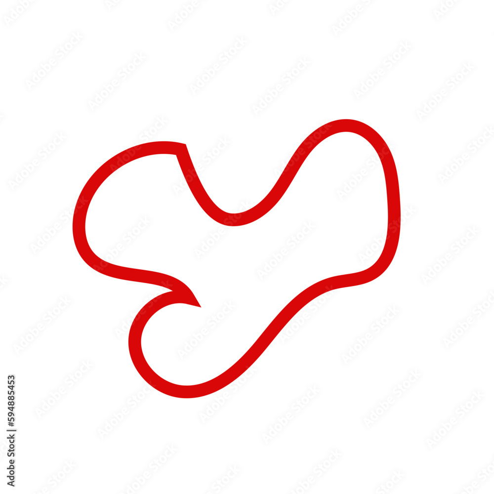 Red Abstract Shapes Outline Vectors 