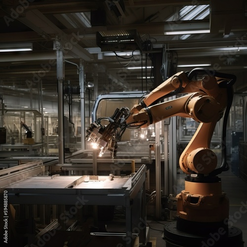 Automation in Action  Robotic Arm in a Modern Industrial Environment