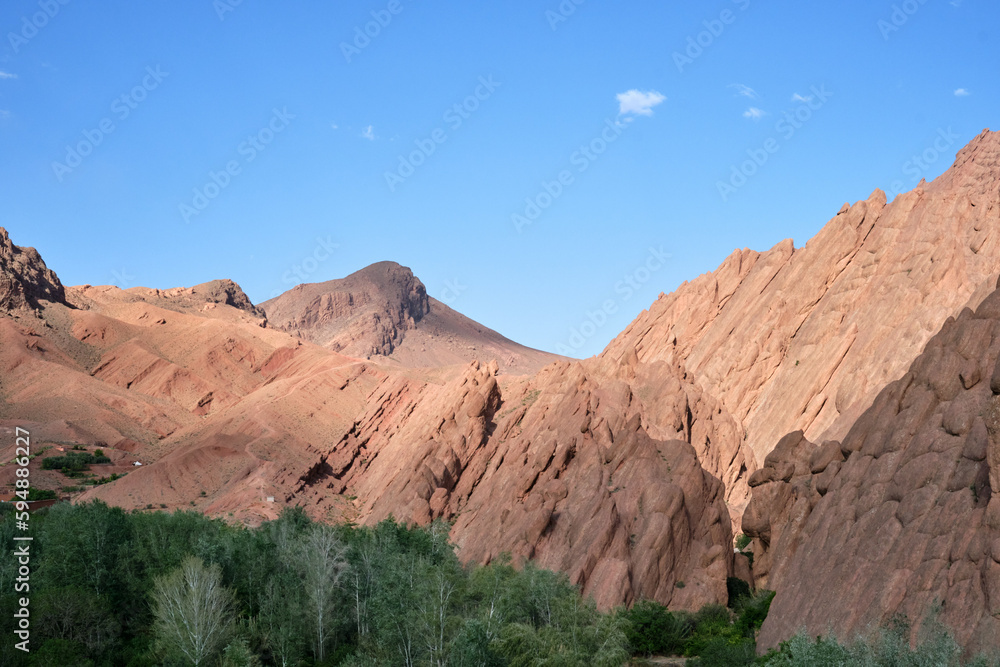 A landscape shot of Monkey Paw Mountains in Ait Sedrate Jbel El, Morocco A landscape shot of Monkey Paw Mountains in Ait Sedrate Jbel El, Morocco