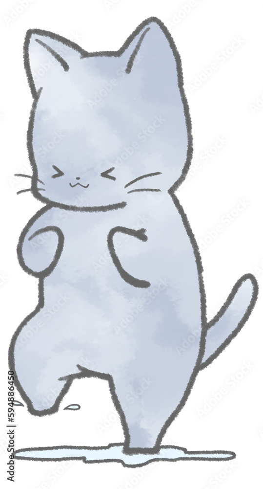 水たまりであそぶ黒猫 水たまりであそぶ黒猫