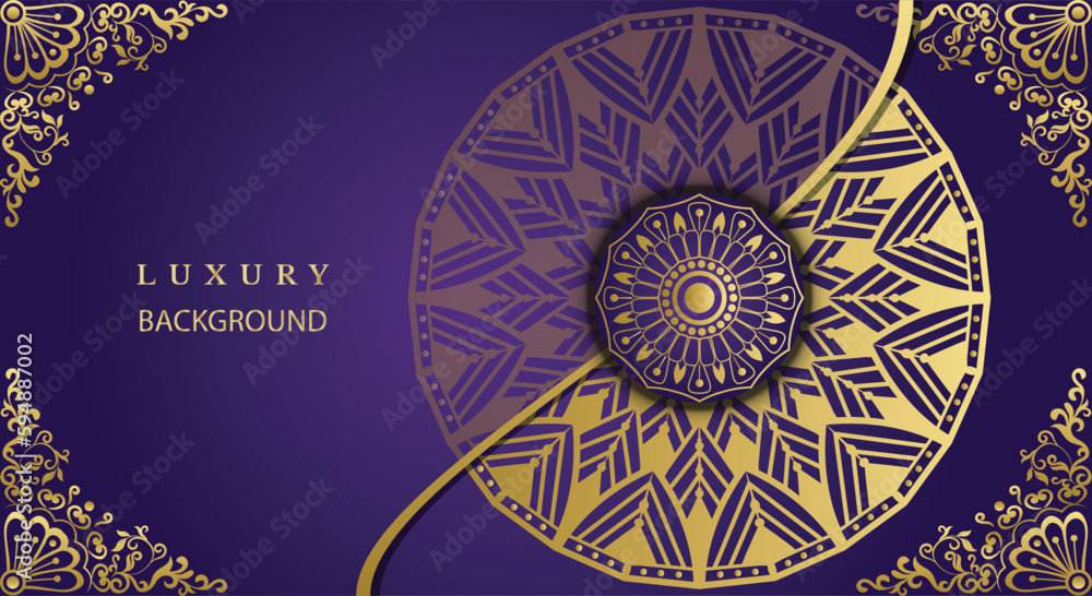Beautiful luxury mandala design background in gold color. Decorative golden greeting card. Decoration, Decorative, Ornament, Ornamental, India, Indian, invitation, Wedding, Anniversary, Greeting card,