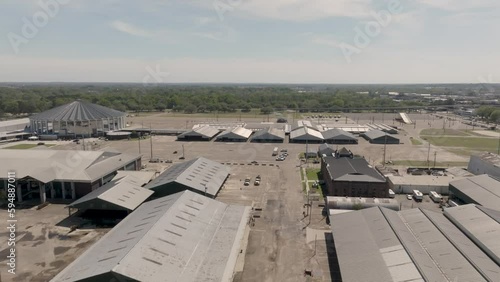 Fairgrounds in Jackson, Mississippi with drone video pulling back. photo