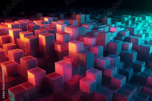 abstract background of 3d cubes. Generative AI