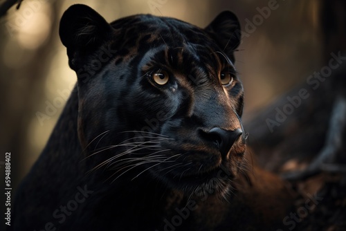 A Black Tiger With A White Face And A Black Tail And A Black Nose Zoo Wildlife Photography Wildlife Generative AI