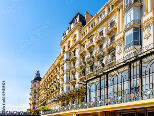 Historic belle epoque style luxury hotel in Cimiez district of Nice on French Riviera Azure Coast in France