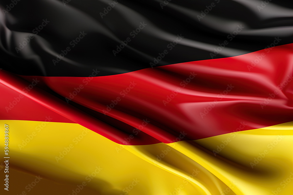 Black Red And Gold Background Waving The National Flag Of Germany 
