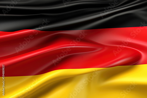 black  red  and gold background  waving the national flag of Germany  waved a highly detailed close-up. Created with Generative AI Technology