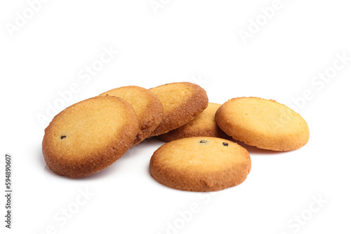 Danish butter cookies isolated on white background
