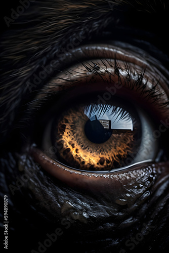 Closeup of a Black Gorillas Eye © Harsh