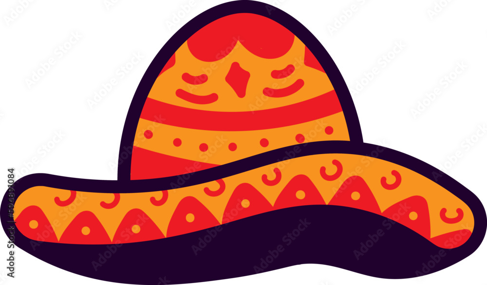 Hand Drawn Mexican Sombrero Hat Vector Illustration Hand Drawn Mexican Sombrero Hat Vector Illustration