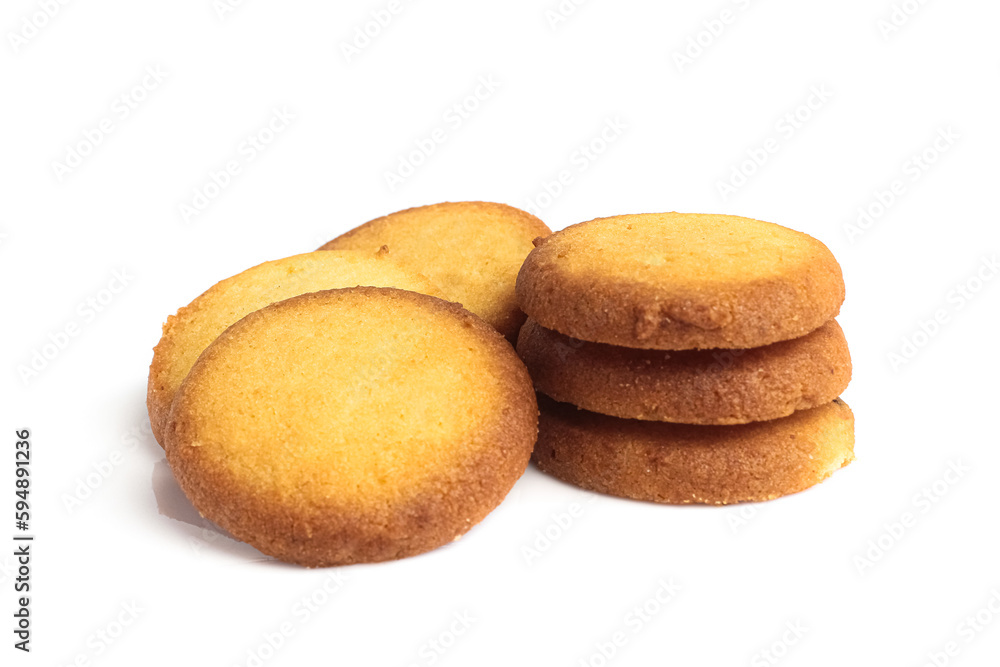 Danish butter cookies isolated on white background Danish butter cookies isolated on white background