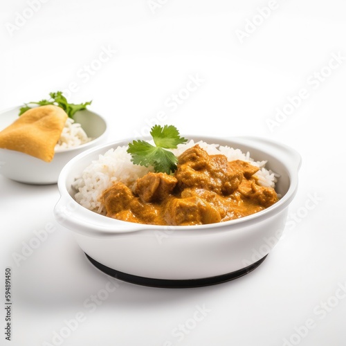 Curry Isolated on White .Generative AI