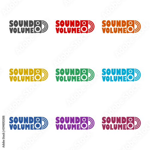 Sub woofer logo design icon isolated on white background. Set icons colorful © sljubisa