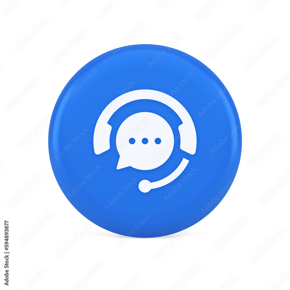 Customer support live chat service button information messaging consulting 3d icon Customer support live chat service button information messaging consulting 3d icon
