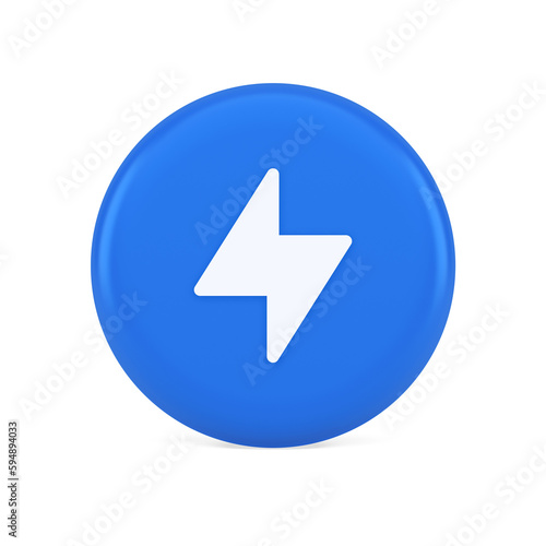 Free Download Charge power lightning button electricity thunderbolt arrow 3d realistic icon - GFXLoad