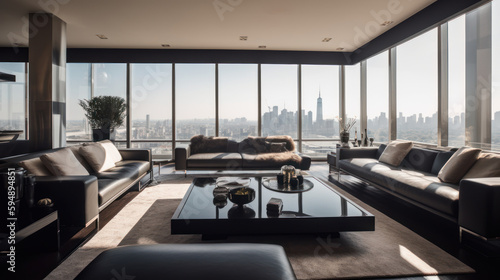 A luxurious penthouse apartment, Generative AI © btiger