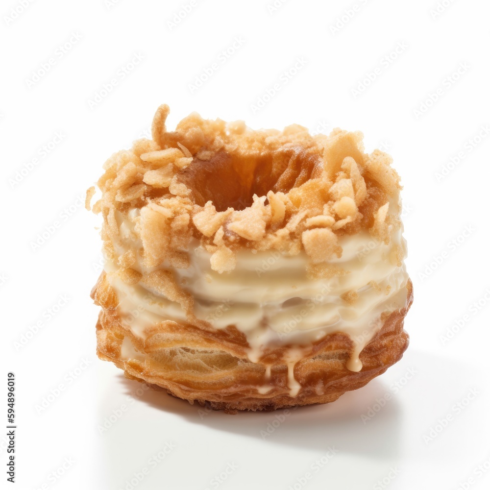 Cronut Isolated on White. Generative AI Cronut Isolated on White. Generative AI