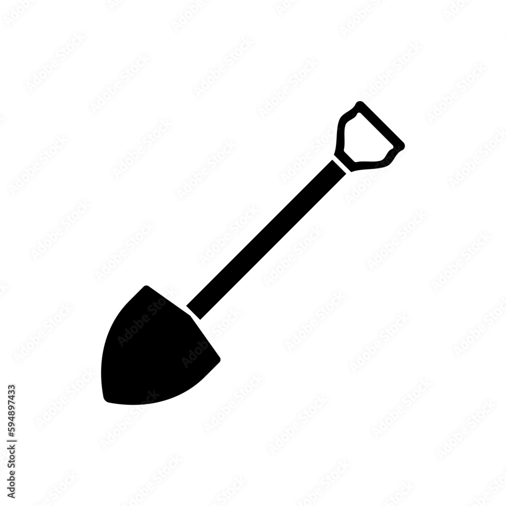 Gold Digging Shovels Vector illustration isolated on transparent background.PNG format