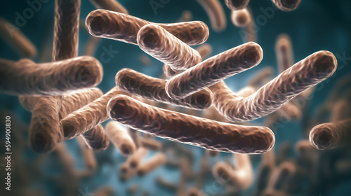  Mycobacterium tuberculosis, the bacterium that causes tuberculosis Generative AI photo