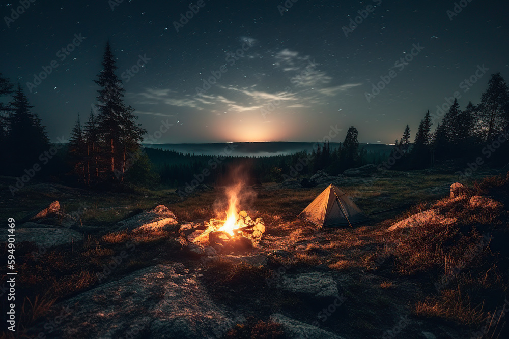 camping in the middle of the wilderness under the night camping in the middle of the wilderness under the night