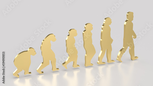 The human evolution image for education or sci concept 3d rendering
