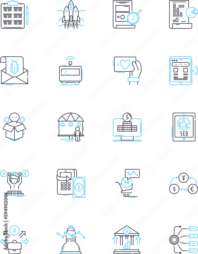 Merchandise trade linear icons set. Import, Export, Trade, Tariff, Customs, Free trade, Balance line vector and concept signs. Surplus,Deficit,Exchange outline illustrations Merchandise trade linear icons set. Import, Export, Trade, Tariff, Customs, Free trade, Balance line vector and concept signs. Surplus,Deficit,Exchange outline illustrations