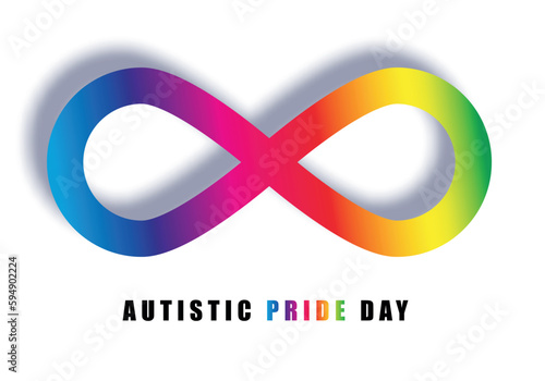 Autistic Pride Day. Colorful rainbow infinity