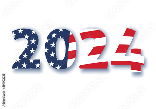 Vote. Every voice matters. Vector banner template for US presidential election. Election day. Usa debate of president voting 2024. Election voting poster. Vote 2024 in USA, banner design