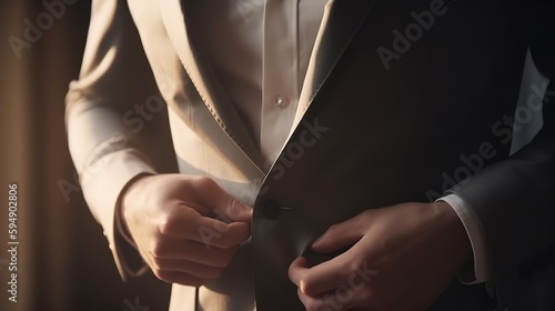 A Close-Up of a Rich Businessman in Suit. Generative AI