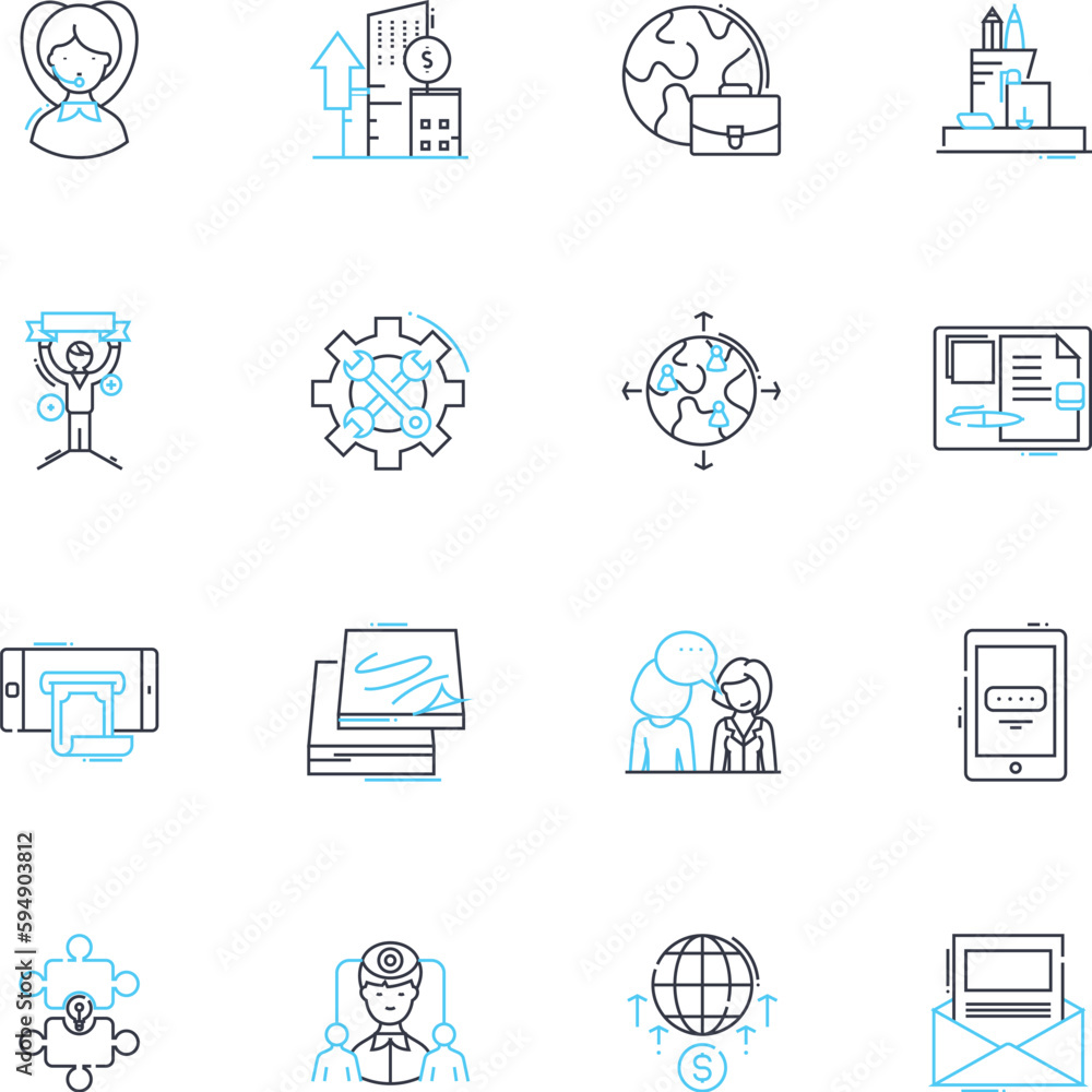 Fiscal management linear icons set. Budgeting, Taxation, Forecasting, Accounting, Auditing, Investing, Cashflow line vector and concept signs. Debt,Revenue,Expenditure outline illustrations Fiscal management linear icons set. Budgeting, Taxation, Forecasting, Accounting, Auditing, Investing, Cashflow line vector and concept signs. Debt,Revenue,Expenditure outline illustrations