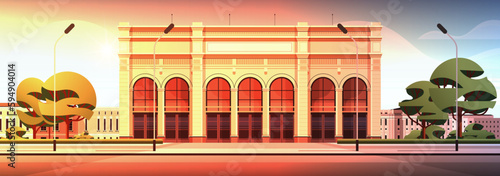 modern administrative governmental or office building exterior horizontal