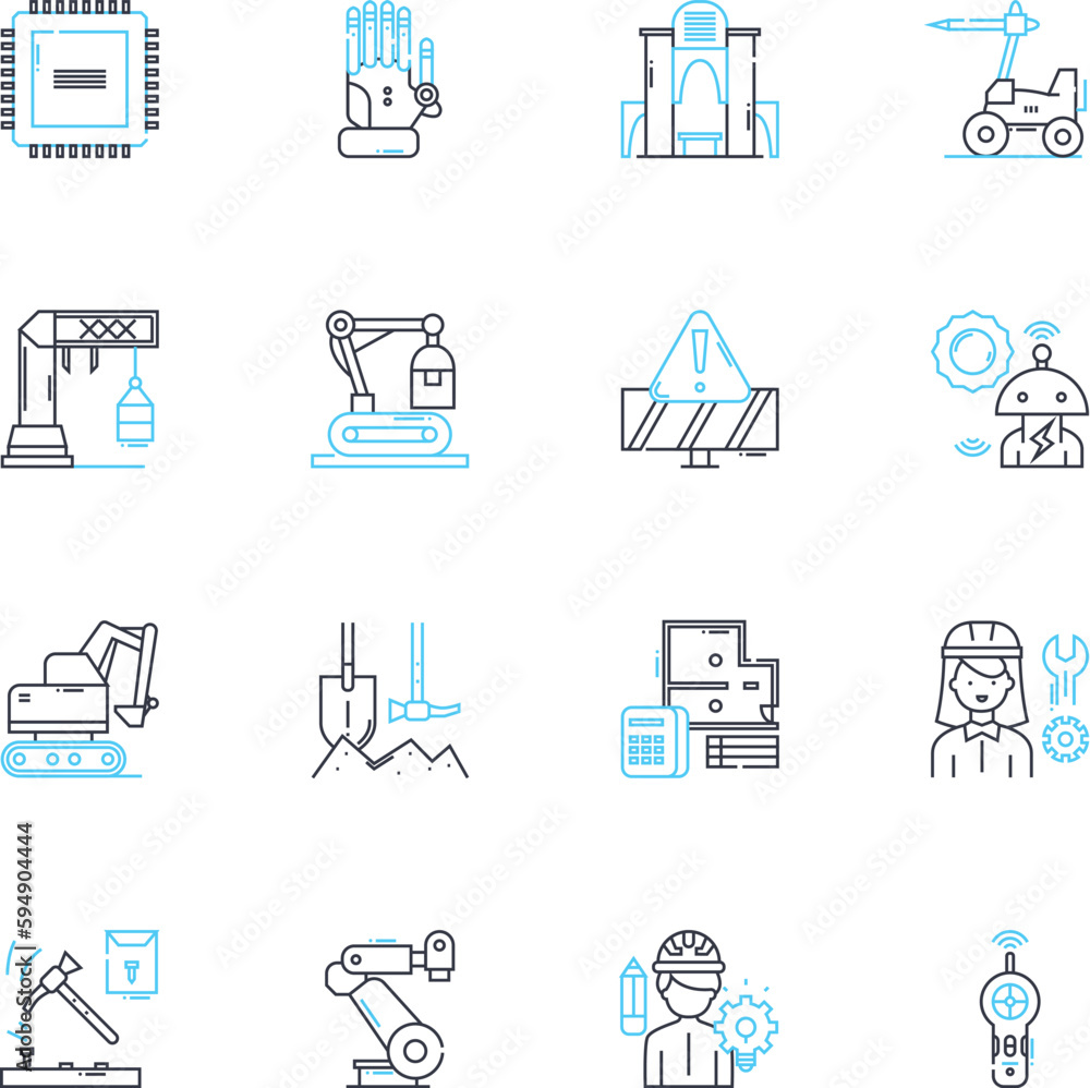 Designer work linear icons set. Typography, Color theory, Branding ...
