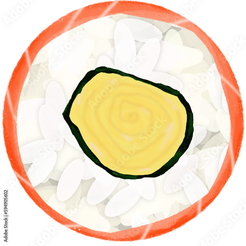 egg with mayonnaise roll salmon