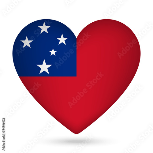 Free Download Samoa flag in heart shape. Vector illustration. - GFXLoad