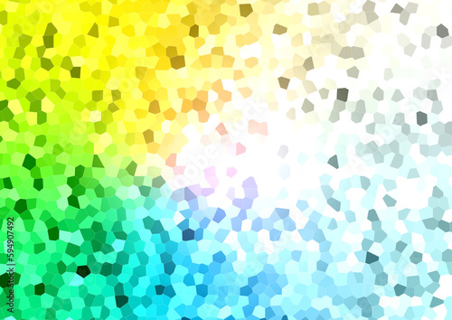 ステンドグラスが輝く夏のような背景イメージ（水色や黄色）Background image like summer with stained glass shining (light blue or yellow)