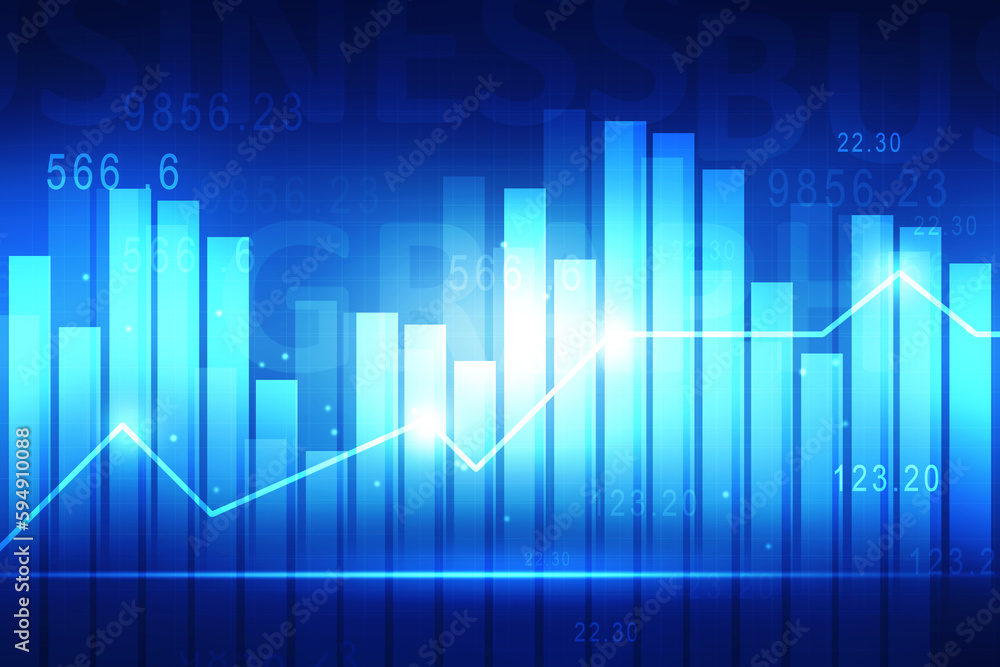 2d rendering Stock market online business concept. business Graph 2d rendering Stock market online business concept. business Graph