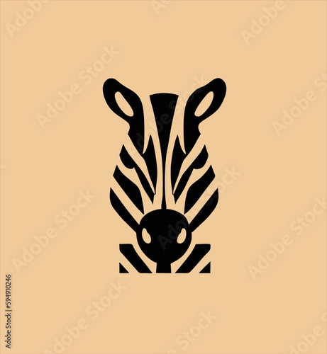 zebra head, simple minimalist logo design