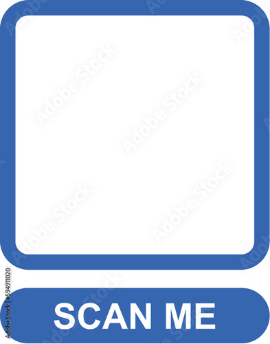 QR code scan icon. Scan me frame. QR code scan for smartphone. QR code for mobile app, payment and identification. Vector illustration.